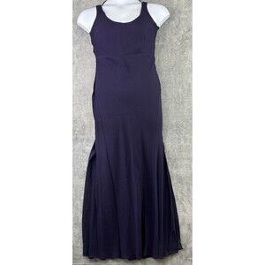 Zum Zum Vintage 7 / 8 Maxi Deep‎ Purple Evening Dress Gown Strappy Back 90"s Y2k